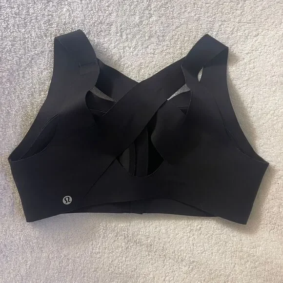Lululemon Enlite Black Sports Running lightly Padded Zip Front Bra Size 34D - Picture 6 of 6